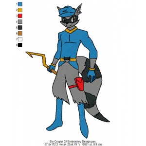 Sly Cooper 03 Embroidery Design